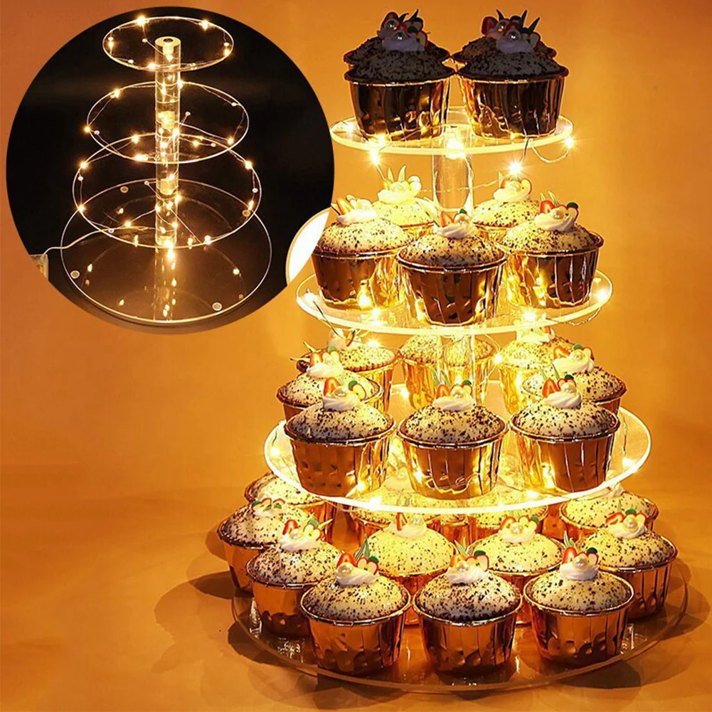 4 Tiers Acrylic LED Light Cake Stand Round Cupcake Tower Display Holder For Wedding Birthday Party Cake Rack Decor Tools
4 Tiers Acrylic LED Light Cake Stand Round Cupcake Tower Display Holder For Wedding Birthday Party Cake Rack Decor Tools