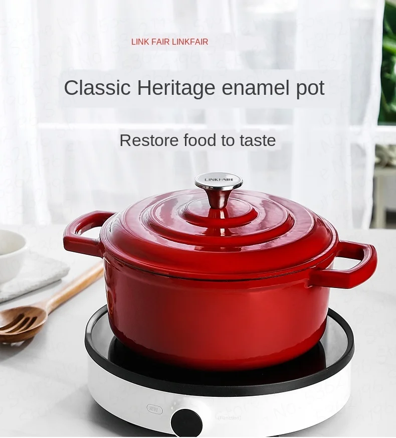 Magnetic burning suitable pot cast iron pot good sealing performance 22cm enamel pot smooth pot body binaural soup pot not easy
Magnetic burning suitable pot cast iron pot good sealing performance 22cm enamel pot smooth pot body binaural soup pot not easy
