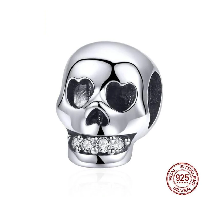 New Design Authentic 925 Sterling Silver Skull with CZ Charms Beads fit Women Bracelets Necklace DIY Jewelry Making
New Design Authentic 925 Sterling Silver Skull with CZ Charms Beads fit Women Bracelets Necklace DIY Jewelry Making