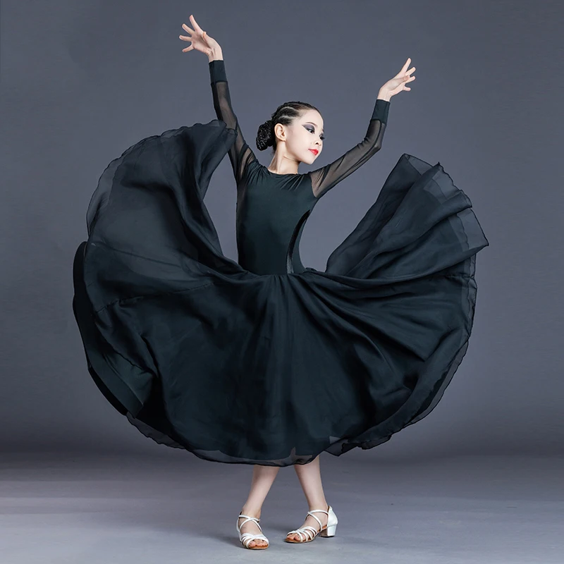 

Детское платье для современных танцев, новое национальное стандартное танцевальное платье для конкурсов латиноамериканских танцев, танце...