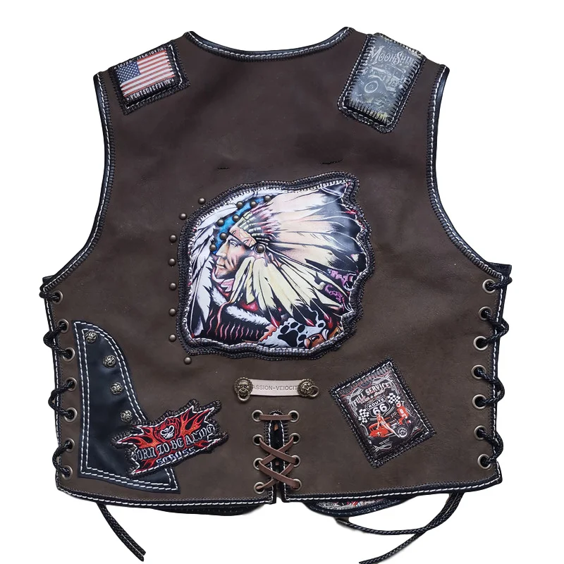 2021 Dark Brown American Motorcycle Style Genuine Leather Vest Men Plus Size 8XL Real Natural Thick Horsehide Biker's Coat
2021 Dark Brown American Motorcycle Style Genuine Leather Vest Men Plus Size 8XL Real Natural Thick Horsehide Biker's Coat