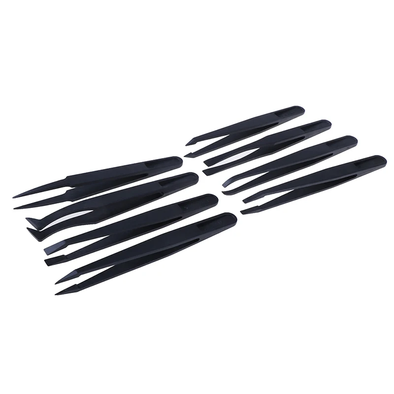 8pcs/set Black Anti-static Carbon fiber Electronic Tweezers Kit ESD Plastic Forceps PCB Repair Hand Tools Sets
8pcs/set Black Anti-static Carbon fiber Electronic Tweezers Kit ESD Plastic Forceps PCB Repair Hand Tools Sets