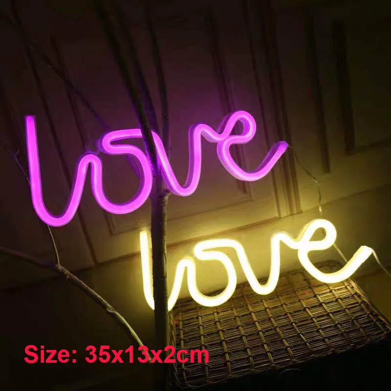 LED Neon Lights Love Shape Night Light Sign Lamp (Battery box + USB) Double Powered Nightlight for Indoor Christmas Wedding
LED Neon Lights Love Shape Night Light Sign Lamp (Battery box + USB) Double Powered Nightlight for Indoor Christmas Wedding