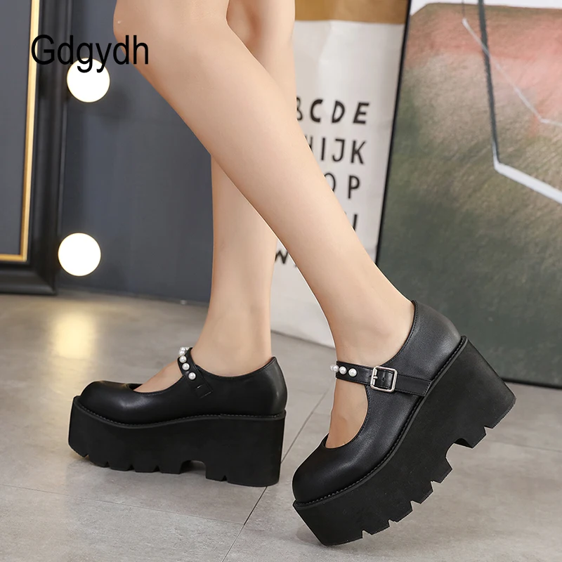 Gdgydh Platform Mary Jane Heels Pumps for Women Japanese School Student Sweet Chunky Lolita Shoes Buckle Strap Pearl Punk
Gdgydh Platform Mary Jane Heels Pumps for Women Japanese School Student Sweet Chunky Lolita Shoes Buckle Strap Pearl Punk