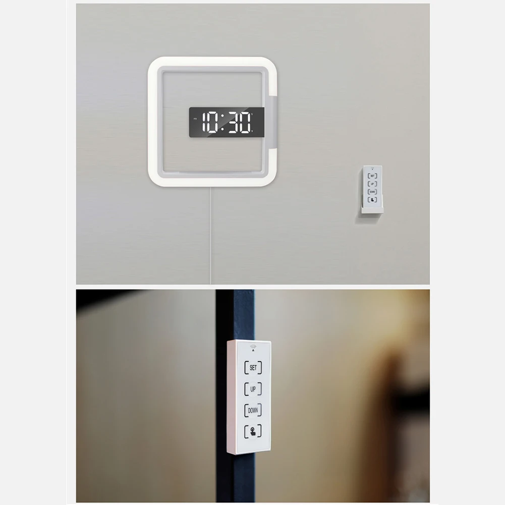 New Digital Clock LED Wall Clock RGB with Temperature Remote Control Mirror Surface Snooze Dimming USB Wall Mount Mirror Clock
New Digital Clock LED Wall Clock RGB with Temperature Remote Control Mirror Surface Snooze Dimming USB Wall Mount Mirror Clock