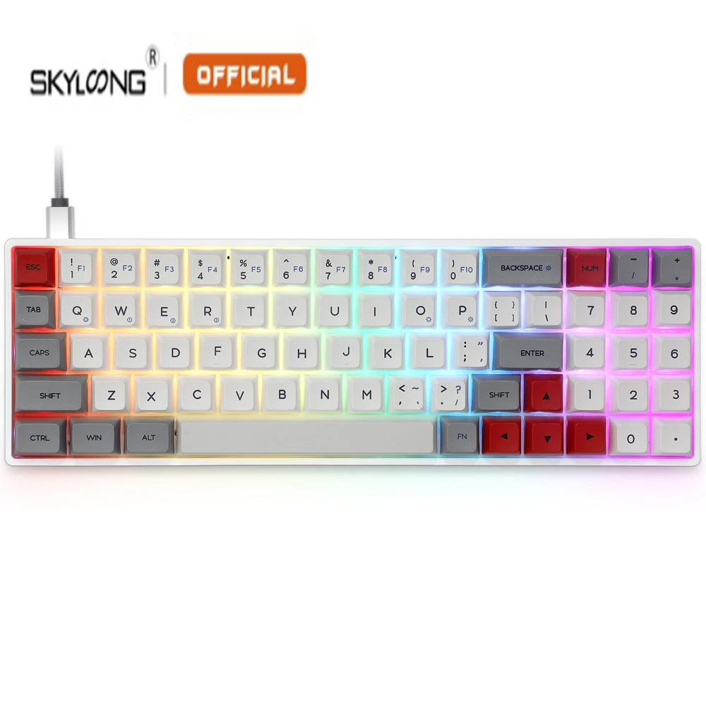 Оптическая клавиатура SKYLOONG SK71 с 71 клавишами, RGB подсветка, стандартная оптическая клавиатура с выключателем Type-C для компьютера 
Оптическая клавиатура SKYLOONG SK71 с 71 клавишами, RGB подсветка, стандартная оптическая клавиатура с выключателем Type-C для компьютера
