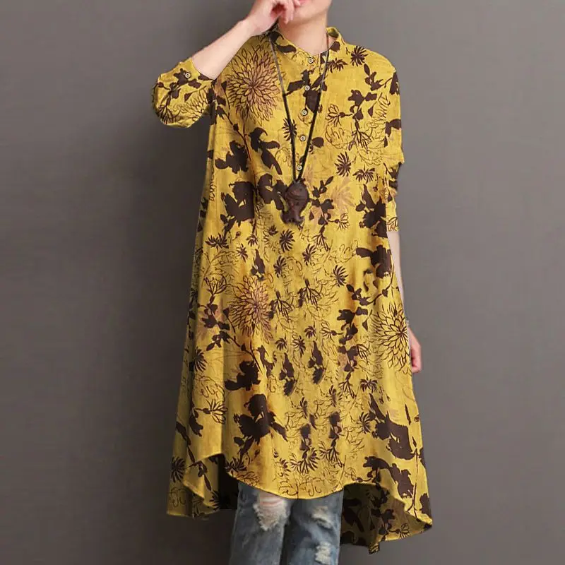Autumn Floral Printed Blouse Women Vintage Full Sleeve O Neck Shirt ZANZEA Bohemian Button Chemise Holiday Long High Low OL Tops
Autumn Floral Printed Blouse Women Vintage Full Sleeve O Neck Shirt ZANZEA Bohemian Button Chemise Holiday Long High Low OL Tops