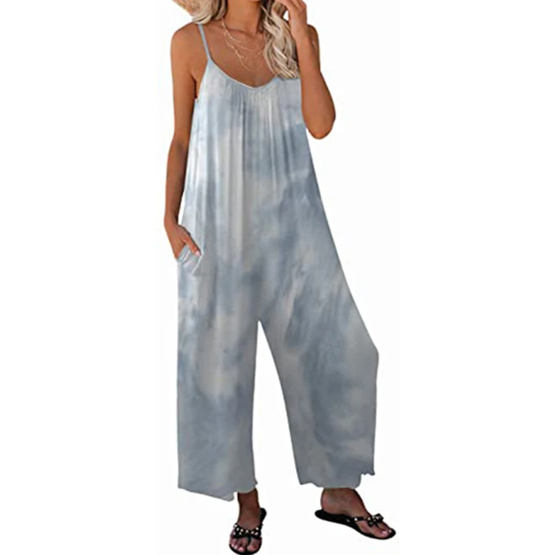 Casual Loose Pullover Jumpsuits Women's Sling Tie-dye Wide-leg Jumpsuit for Woman 2021 Summer Jumpsuits Women Clothing 12-color 
Casual Loose Pullover Jumpsuits Women's Sling Tie-dye Wide-leg Jumpsuit for Woman 2021 Summer Jumpsuits Women Clothing 12-color