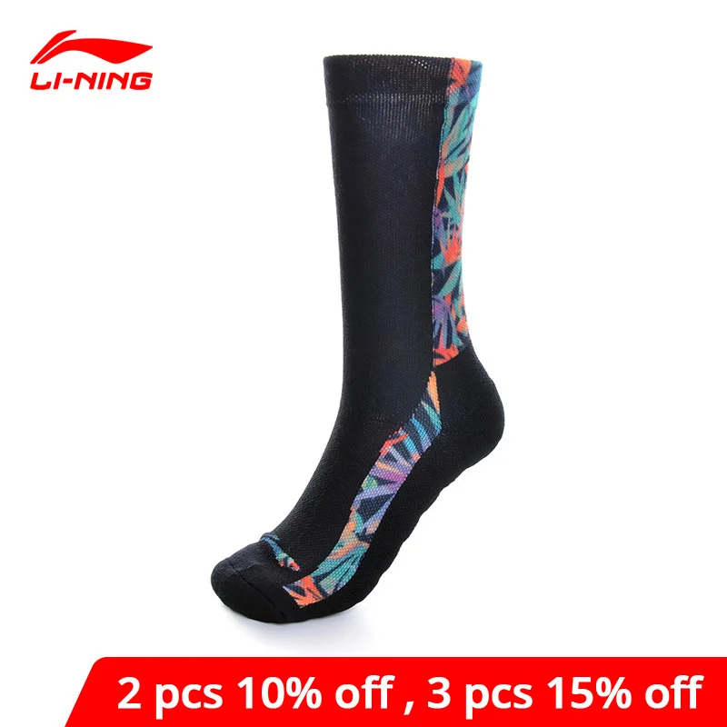 Мужские спортивные носки Li Ning удобные из полиэстера хлопка акрила спандекса