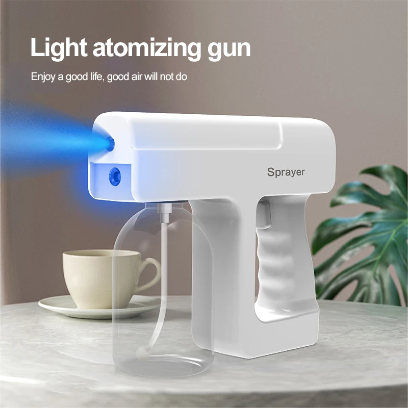 300ML Wireless Nano Blue Light Steam Spray Disinfection Sprayer Gun USB Charging Wireless Electric Sanitizer Sprayer Machine
300ML Wireless Nano Blue Light Steam Spray Disinfection Sprayer Gun USB Charging Wireless Electric Sanitizer Sprayer Machine