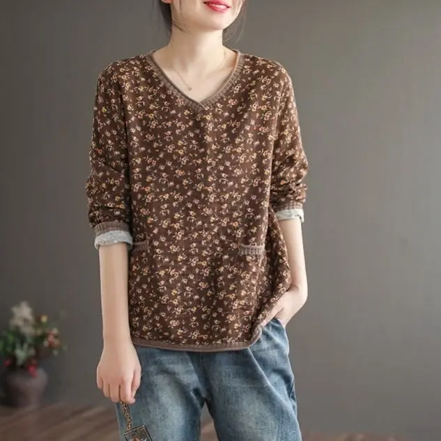 Vintage T Shirt Women Long sleeve Shirt Cotton Linen V neck Loose Tee Shirt Woman Autumn Clothes Basic Tshirt Ladies Top Casual
Vintage T Shirt Women Long sleeve Shirt Cotton Linen V neck Loose Tee Shirt Woman Autumn Clothes Basic Tshirt Ladies Top Casual