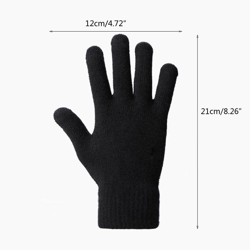 

Men Women Winter Knitted Touch Screen Texting Gloves Anti-Slip Silicone Palm Elastic Cuff Thermal Lining Warm Mittens