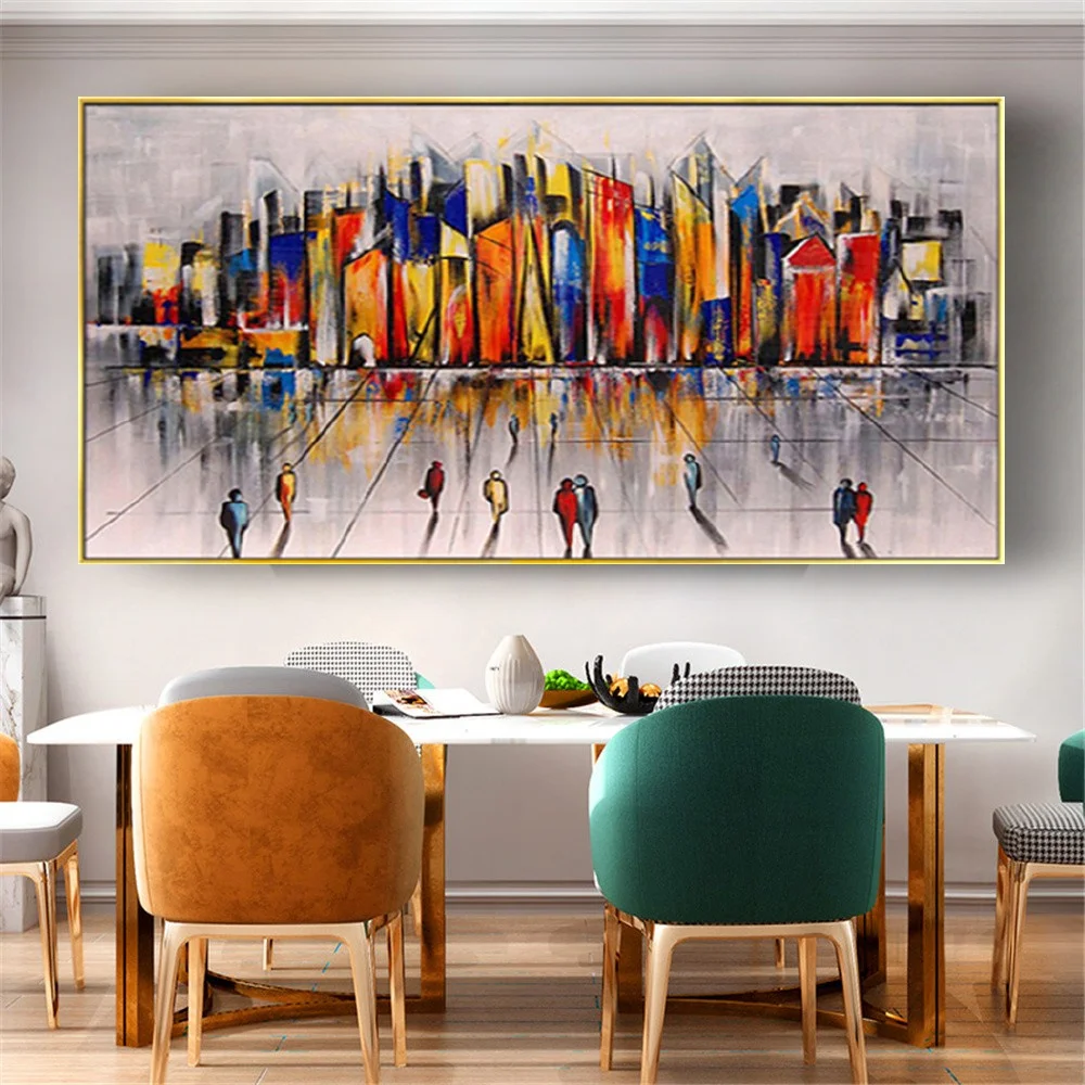 Hand Painted Modern Large Abstract Oil Painting Metropolitan Plaza view Art Home Decor Hang Picture Handmade wall art On Canvas
Hand Painted Modern Large Abstract Oil Painting Metropolitan Plaza view Art Home Decor Hang Picture Handmade wall art On Canvas