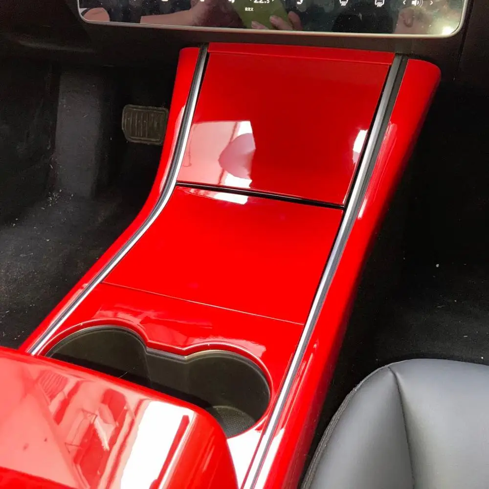 Глазурь красного цвета для Tesla Model 3 центральное управление держатель стакана
