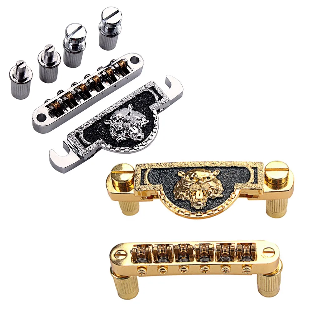 Guitar Roller Saddle Bridges Bridge Tailpiece For LP Style Electric Guitars Tiger Head Pattern Split Ball Bridge 99x29x13.5mm
Guitar Roller Saddle Bridges Bridge Tailpiece For LP Style Electric Guitars Tiger Head Pattern Split Ball Bridge 99x29x13.5mm