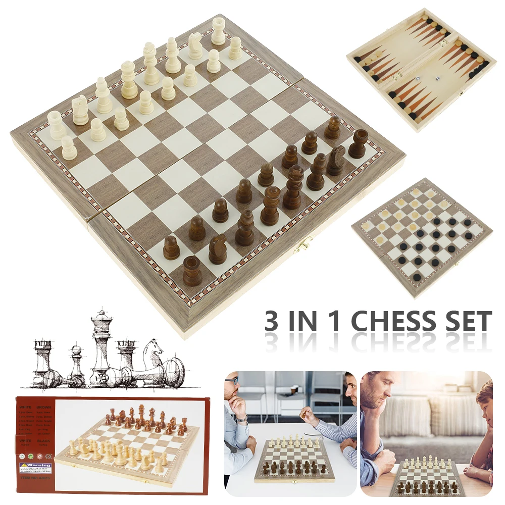 3 In 1 Folding Wooden International Chess Set Travel Board Game Educational Toy Games Chess Set Board Entertainment
3 In 1 Folding Wooden International Chess Set Travel Board Game Educational Toy Games Chess Set Board Entertainment