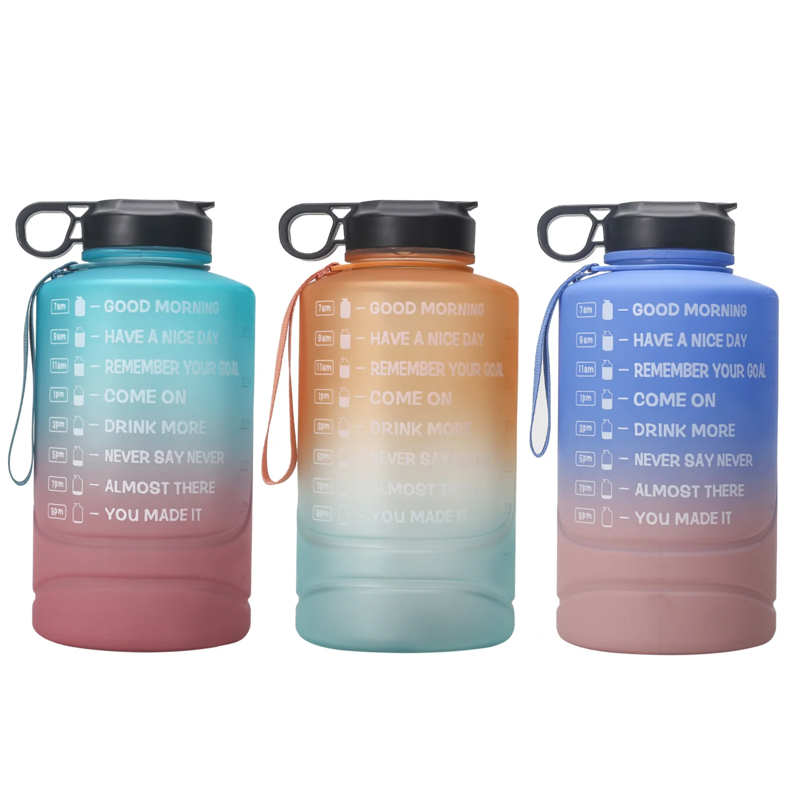 Outdoor Gym Large Capacity 2.2L Gradient Color Motivational Water Bottle BPA Free Leakproof Bottle Sports Fitness Jugs 2021 New
Outdoor Gym Large Capacity 2.2L Gradient Color Motivational Water Bottle BPA Free Leakproof Bottle Sports Fitness Jugs 2021 New