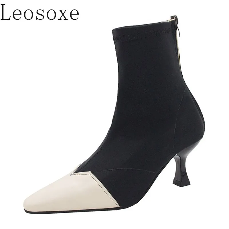 Woman Boots Ankle Short Boots Flock Pointed Toe Thin Heels Winter Booties Woman Fashion Zipper Women Fashion Boots Black Shoes
Woman Boots Ankle Short Boots Flock Pointed Toe Thin Heels Winter Booties Woman Fashion Zipper Women Fashion Boots Black Shoes