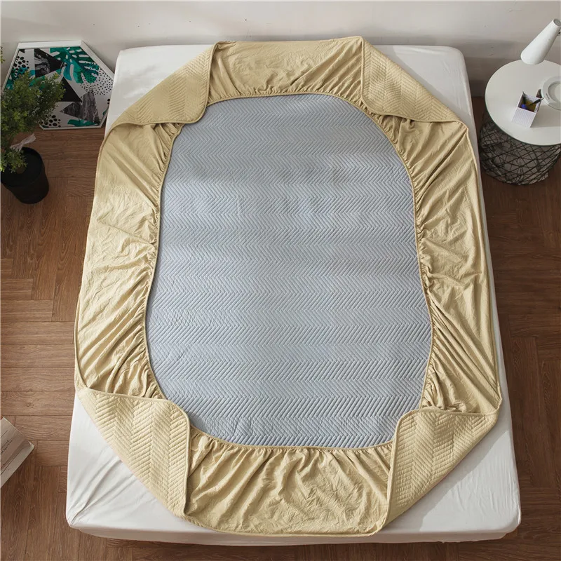 Quilted Bed Sheet Set Washed Cotton Fitted Sheet Elastic Rubber Cushion Cover Summer Mattress Cover Brief Home Bedding 2side Use
Quilted Bed Sheet Set Washed Cotton Fitted Sheet Elastic Rubber Cushion Cover Summer Mattress Cover Brief Home Bedding 2side Use