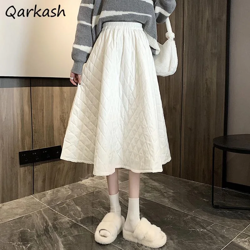 

Skirts Women Tender Slim Classy Autumn Comfortable Ladies Mid-calf Popular A-line New Arrival Preppy Style Chic Mujer Harajuku