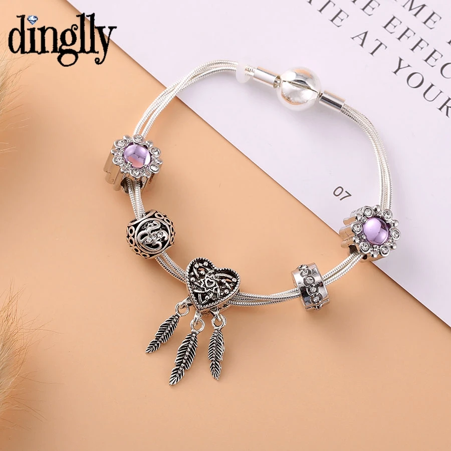 Dinglly 3 Snake Chain Bracelets For Women Men Original Heart Dreamcatcher Charm Star Beaded Silver Color Bracelet & Bangle Gift
Dinglly 3 Snake Chain Bracelets For Women Men Original Heart Dreamcatcher Charm Star Beaded Silver Color Bracelet & Bangle Gift