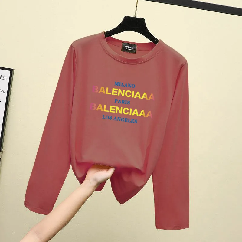 Women T-Shirt 2020 Autumn Letter Print Round Neck Long Sleeve Tops Causal Harajuku Style Tee Camiseta Feminina En*
Women T-Shirt 2020 Autumn Letter Print Round Neck Long Sleeve Tops Causal Harajuku Style Tee Camiseta Feminina En*