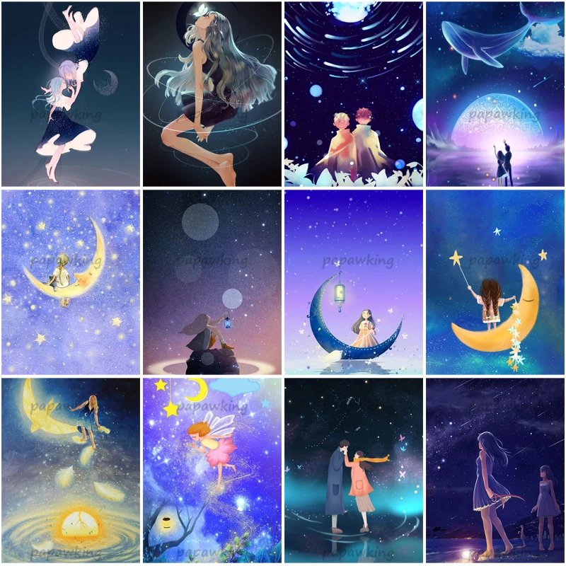 5D Diy Cartoon Diamond Painting Stars Moon Lonely Human Full Diamond Embroidery Mosaic Kit Layouts Stitch Family Room Decoration
5D Diy Cartoon Diamond Painting Stars Moon Lonely Human Full Diamond Embroidery Mosaic Kit Layouts Stitch Family Room Decoration