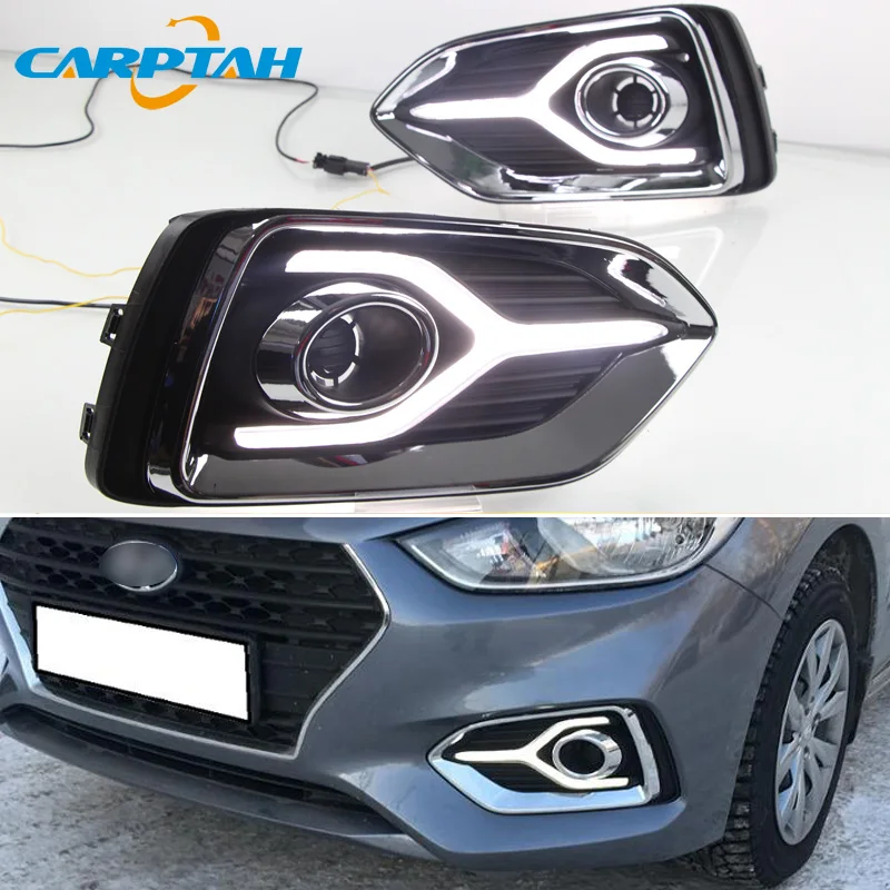 Светодиодный дневной светильник для Hyundai Accent Solaris 2017 2018 2019 Водонепроницаемый