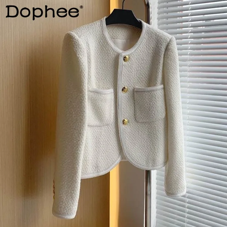 Высококачественное элегантное пальто из французской шерсти, Женская осенне-зимняя одежда 2021, однобортный укороченный топ с длинным рукаво...
Высококачественное элегантное пальто из французской шерсти, Женская осенне-зимняя одежда 2021, однобортный укороченный топ с длинным рукаво...