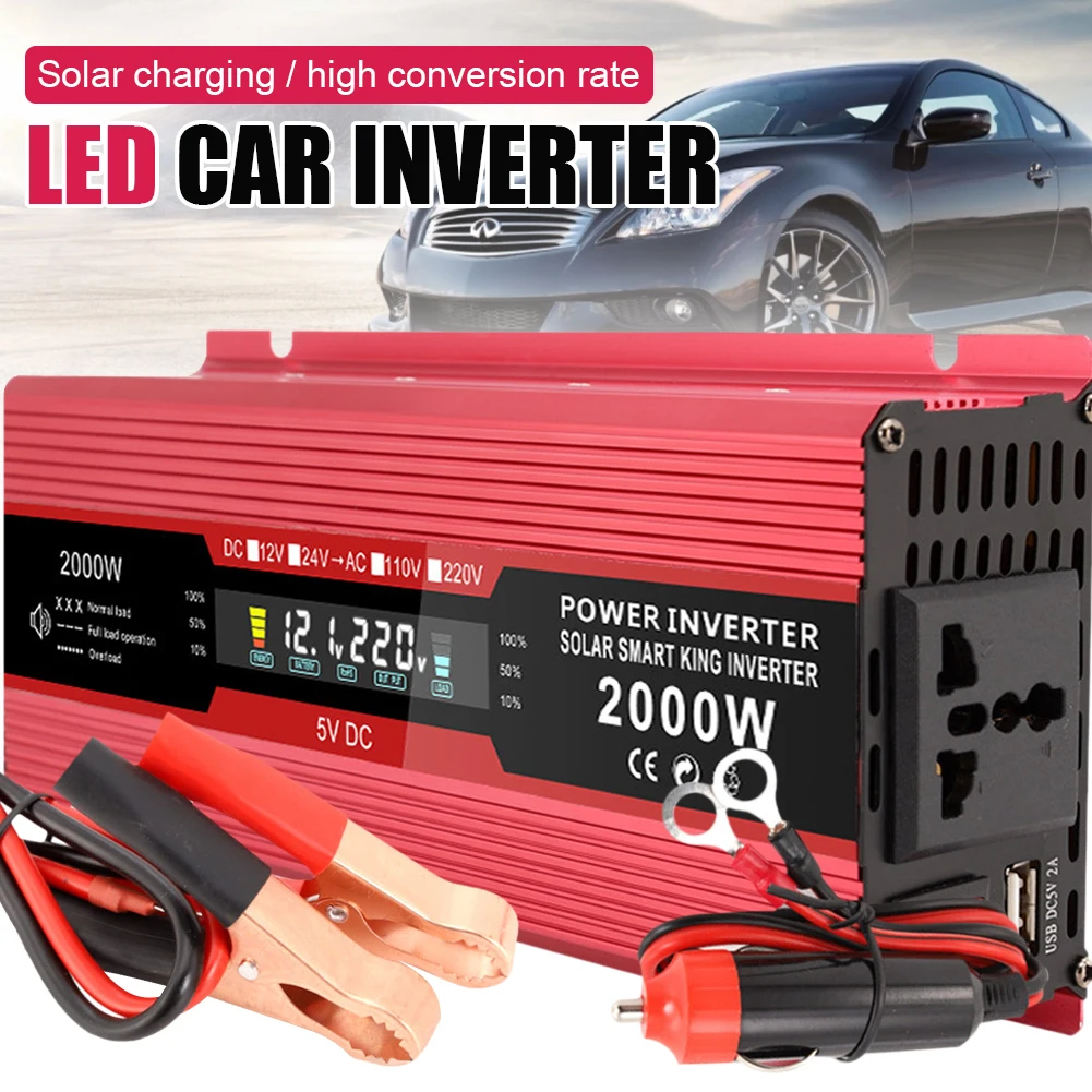 500W/1200W/2000W Power Inverter Square Wave 12V/24V DC to 110V/220V AC Inverter Dual USB LCD Display Car Transformer Convert
500W/1200W/2000W Power Inverter Square Wave 12V/24V DC to 110V/220V AC Inverter Dual USB LCD Display Car Transformer Convert