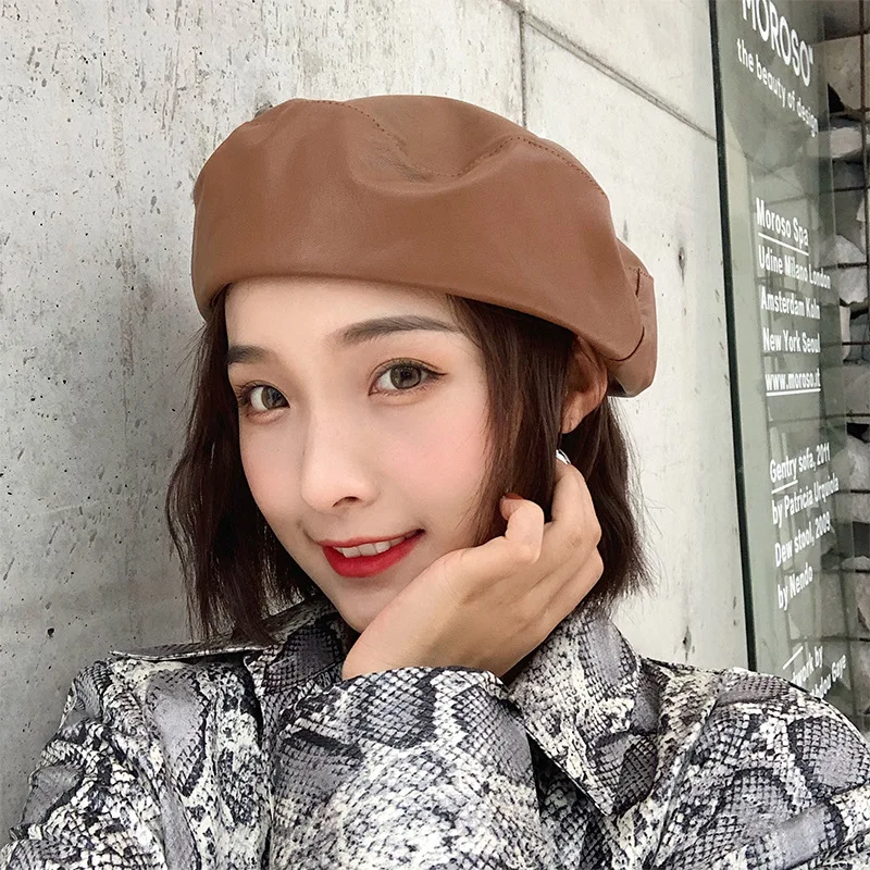Leather Beret Lady Autumn Winter Warm Hats Female Elegant French FlatPainter Caps Boina mujer sombreros pour femme Bonnet girl
Leather Beret Lady Autumn Winter Warm Hats Female Elegant French FlatPainter Caps Boina mujer sombreros pour femme Bonnet girl