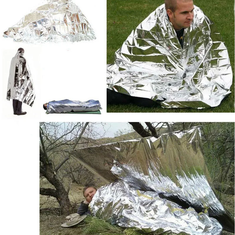 Аварийное тепловое одеяло уличное водонепроницаемое для выживания из