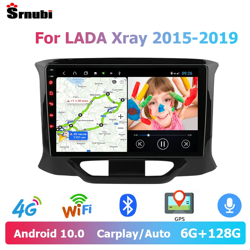 Автомагнитола Srnubi на Android 10 для LADA Xray X Ray 2015-2019 мультимедийный видеоплеер 2 Din с