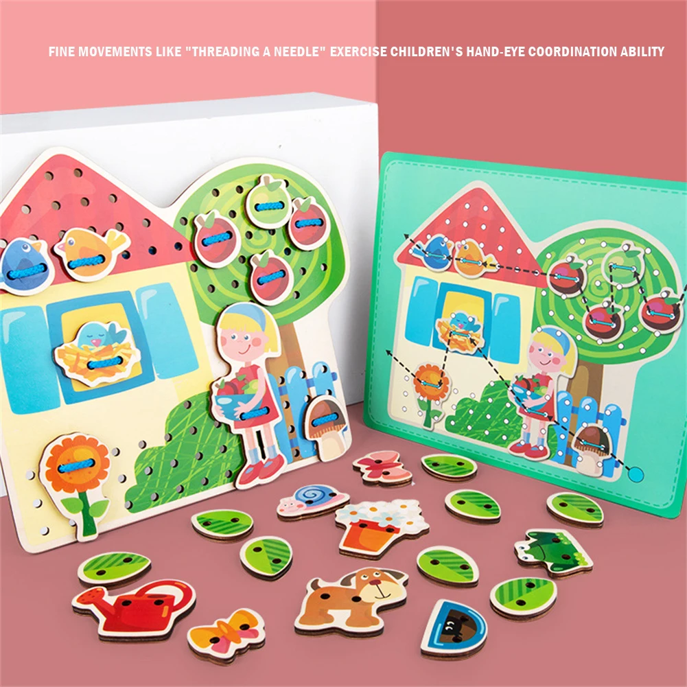 Fun Scene Threading Board Wooden DIY Illustration Butterfly Farm Toys Children's Cognitive Ability Early Education Learning Toys
Fun Scene Threading Board Wooden DIY Illustration Butterfly Farm Toys Children's Cognitive Ability Early Education Learning Toys
