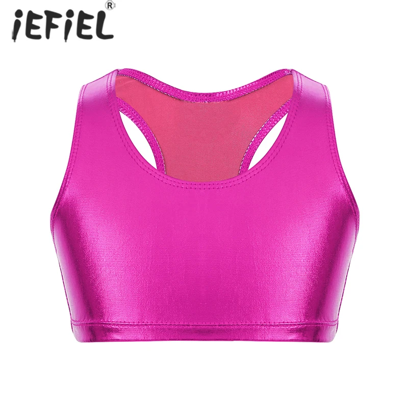 Girls Crop Tops Shiny Metallic Solid Color Sleeveless Bra Tops for Ballet Dance Stage Girl Wireless Bralette Dance Exercises Top
Girls Crop Tops Shiny Metallic Solid Color Sleeveless Bra Tops for Ballet Dance Stage Girl Wireless Bralette Dance Exercises Top