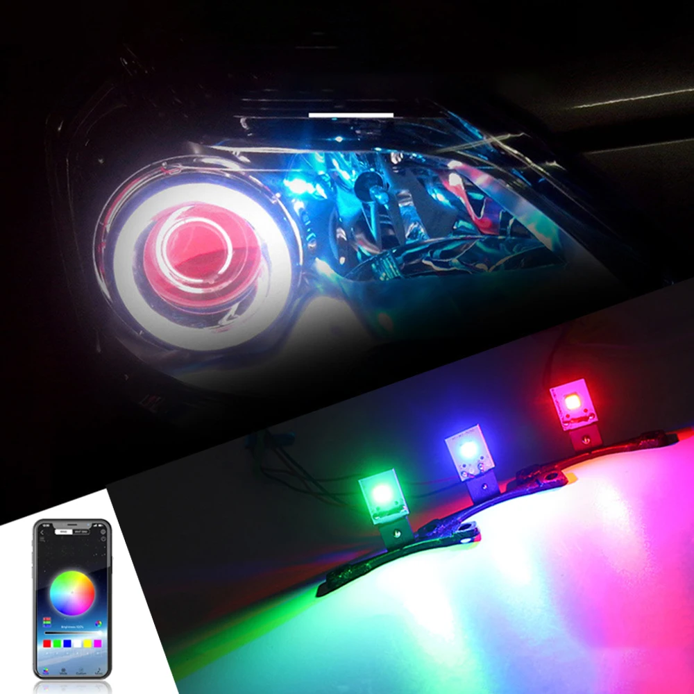

Светодиодный проектор Demon Eye, объектив, дьявол, лампы для фар, Bluetooth-совместимое приложение, аксессуары для модификации автомобилей и мотоцик...