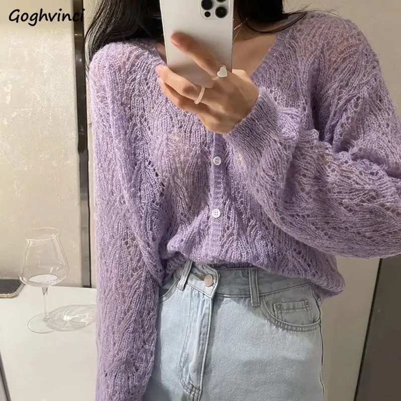 Cardigan Women V-neck Sexy Hollow Out Long Sleeve Single Breasted Sweet Solid Color Female Daily Thin Spring Autumn Breathable
Cardigan Women V-neck Sexy Hollow Out Long Sleeve Single Breasted Sweet Solid Color Female Daily Thin Spring Autumn Breathable