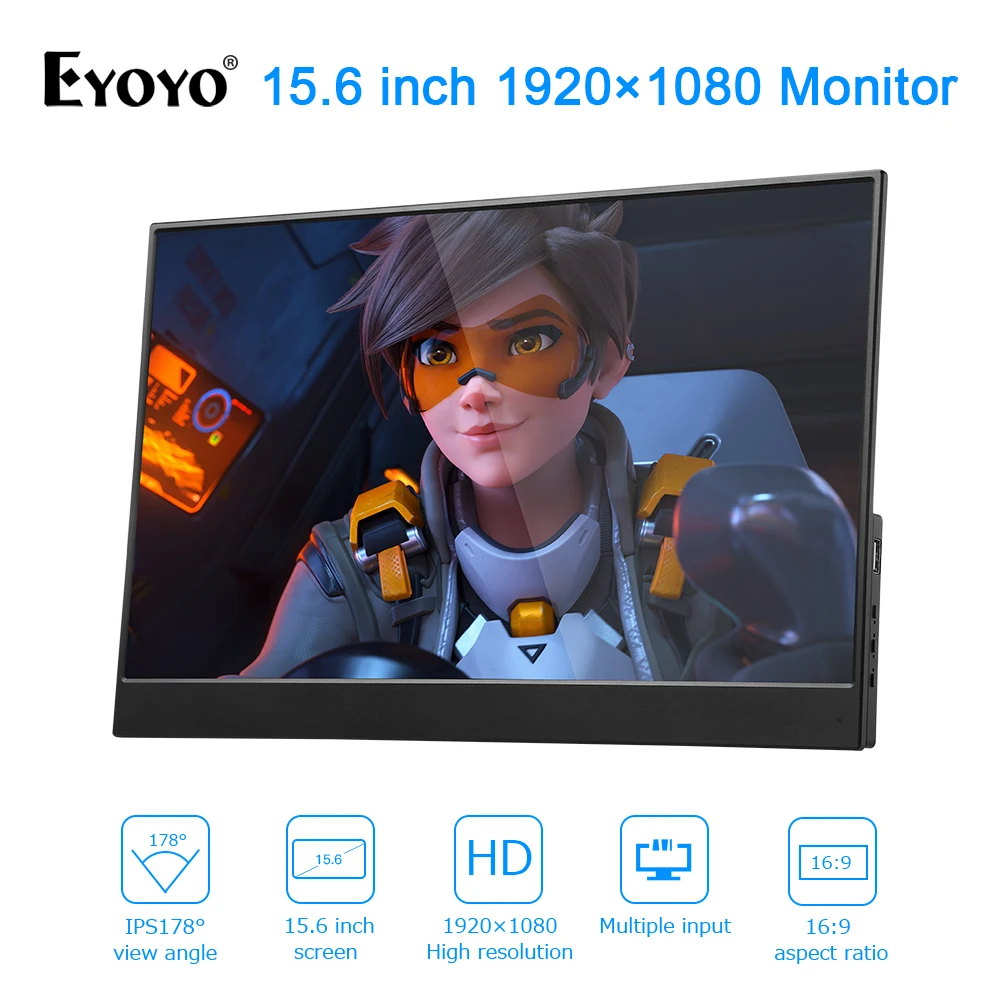 EYOYO 1920 × 1080 портативный ЖК-экран EM15R, чрезвычайно тонкий широкоугольный L-образный корпус, 15,6 дюймов дисплей для ноутбука, ПК
EYOYO 1920 × 1080 портативный ЖК-экран EM15R, чрезвычайно тонкий широкоугольный L-образный корпус, 15,6 дюймов дисплей для ноутбука, ПК