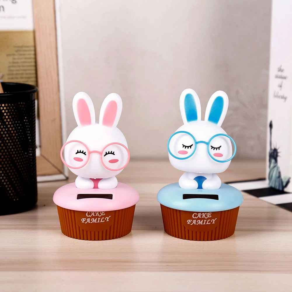 Car Ornament Shaking Head Cute Glasses Rabbit Cake Automobiles Decoration Solar Power Cartoon Toys Auto Dashboard Accessories
Car Ornament Shaking Head Cute Glasses Rabbit Cake Automobiles Decoration Solar Power Cartoon Toys Auto Dashboard Accessories