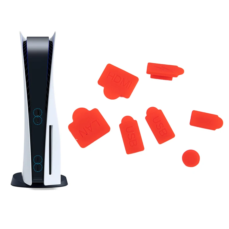 7Pcs Dust Plug Silicone Dustproof Cover Stoppers For PS5 Console Protection Cap
7Pcs Dust Plug Silicone Dustproof Cover Stoppers For PS5 Console Protection Cap