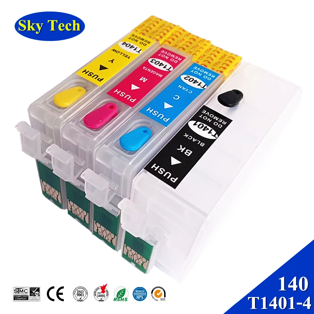 Refillable Ink Cartridges For Epson T1401 - T1404 ,Suit for TX560WD NX635 WF-3520 WF-3530 WF-3540 TX620FWD etc, with ARC chip
Refillable Ink Cartridges For Epson T1401 - T1404 ,Suit for TX560WD NX635 WF-3520 WF-3530 WF-3540 TX620FWD etc, with ARC chip