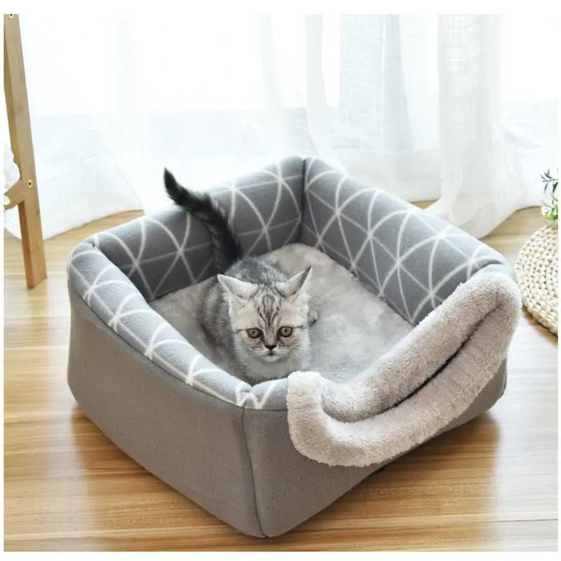 

Домик для кошек и собак, складная мягкая теплая кровать закрытого типа, для маленьких собак, универсальная кровать