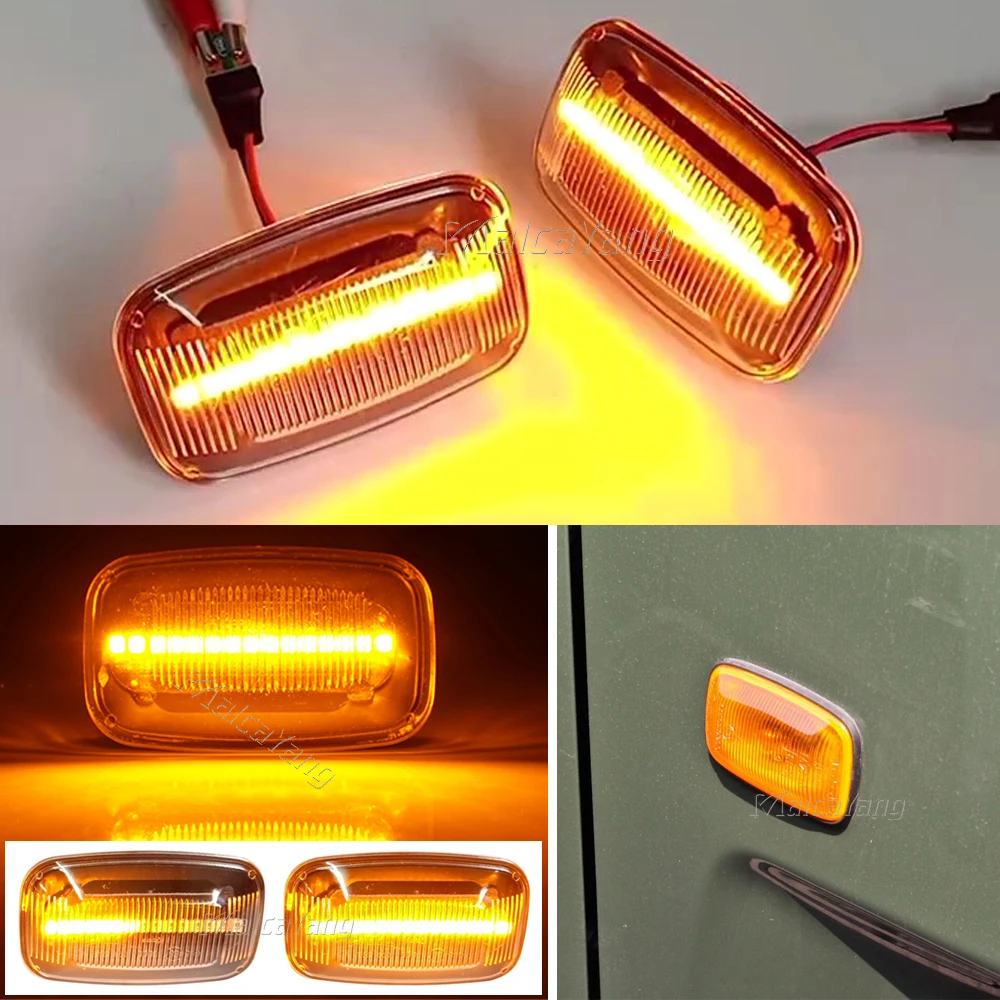 2Pcs Sequential Dynamic LED Side Marker Lights Flowing Turn Signal Light For Toyota Land cruiser Landcruiser 70 80 100 Series
2Pcs Sequential Dynamic LED Side Marker Lights Flowing Turn Signal Light For Toyota Land cruiser Landcruiser 70 80 100 Series