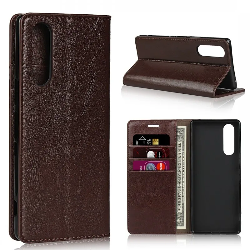 Business Phone Wallet Case Genuine Leather Folio Flip Cover For Sony Xperia XZ5 Mobile Accessory Cases with Card Slots 
Business Phone Wallet Case Genuine Leather Folio Flip Cover For Sony Xperia XZ5 Mobile Accessory Cases with Card Slots