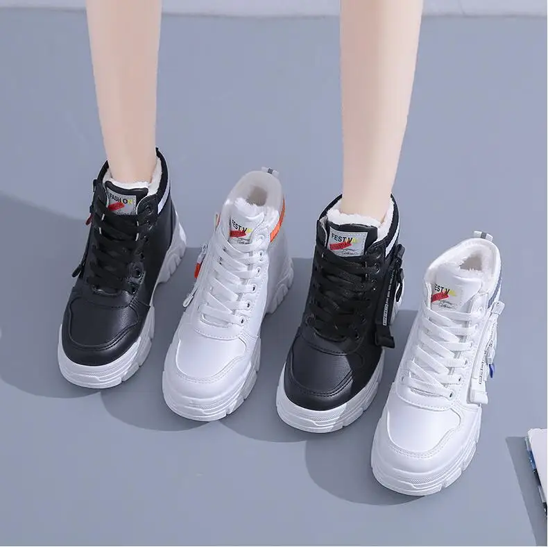 Женские ботинки, теплые плюшевые высокие кроссовки, женская повседневная обувь, снежные ботинки на платформе со шнуровкой, Женская хлопков... 
Женские ботинки, теплые плюшевые высокие кроссовки, женская повседневная обувь, снежные ботинки на платформе со шнуровкой, Женская хлопков...