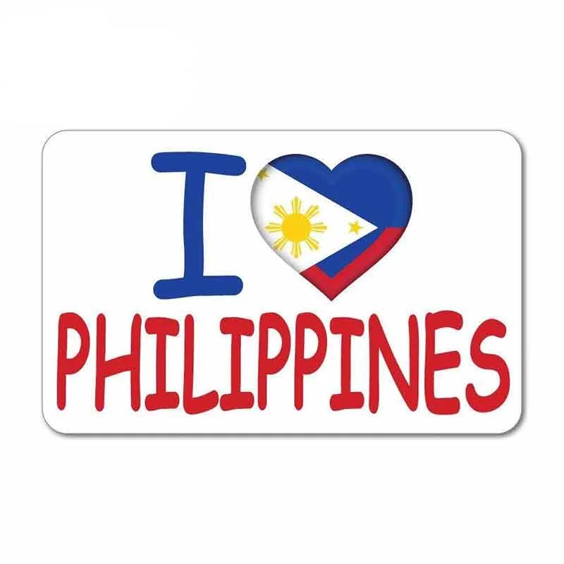 

13 см x 8 см для I Love Heart Филиппинский флаг комикс переводная картинка креативные наклейки подходит для украшения фургона GTR SX