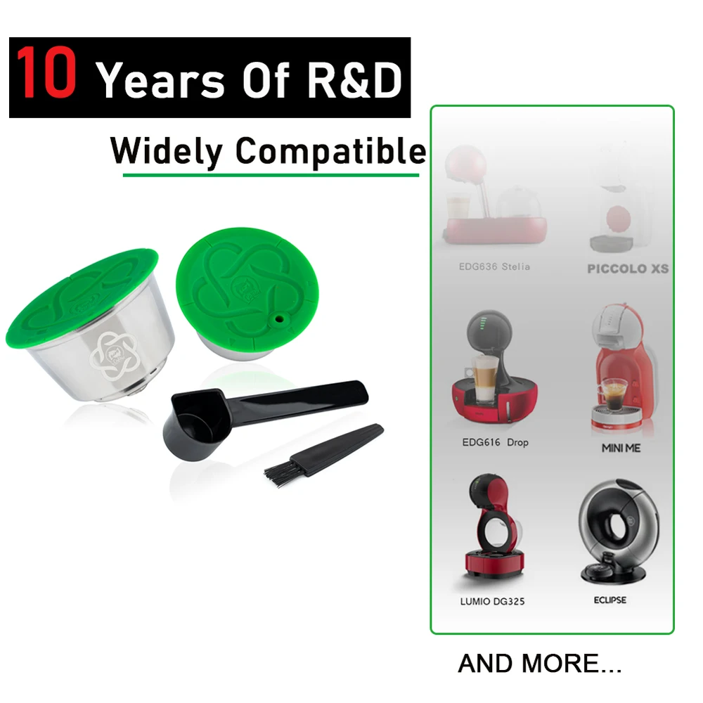 Кофейные капсулы из нержавеющей стали, многоразовые, совместимые с Dolce Gusto
Кофейные капсулы из нержавеющей стали, многоразовые, совместимые с Dolce Gusto