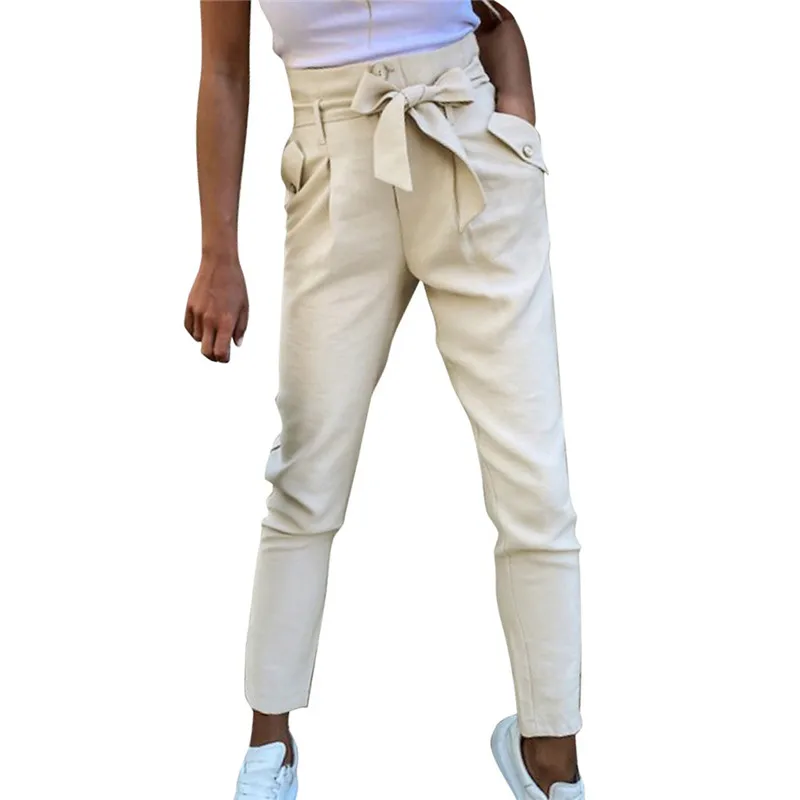 Women solid plain pants trousers High waist bandage bow knot belted pencil pants Female Casual OL Offce Lady Clothing Bottoms
Women solid plain pants trousers High waist bandage bow knot belted pencil pants Female Casual OL Offce Lady Clothing Bottoms