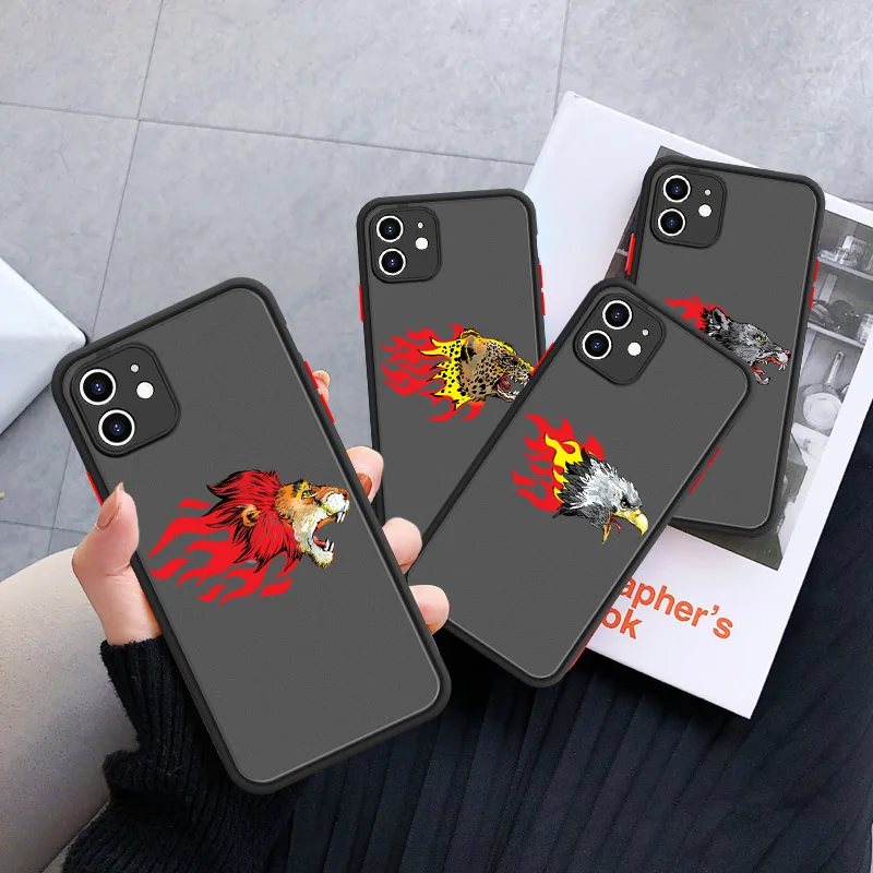 Phone Case animal head with flame for iphone 11 13 Pro Max 12 mini pro max 8 7 Plus XR X XS Matte Ferocious animal back cover
Phone Case animal head with flame for iphone 11 13 Pro Max 12 mini pro max 8 7 Plus XR X XS Matte Ferocious animal back cover