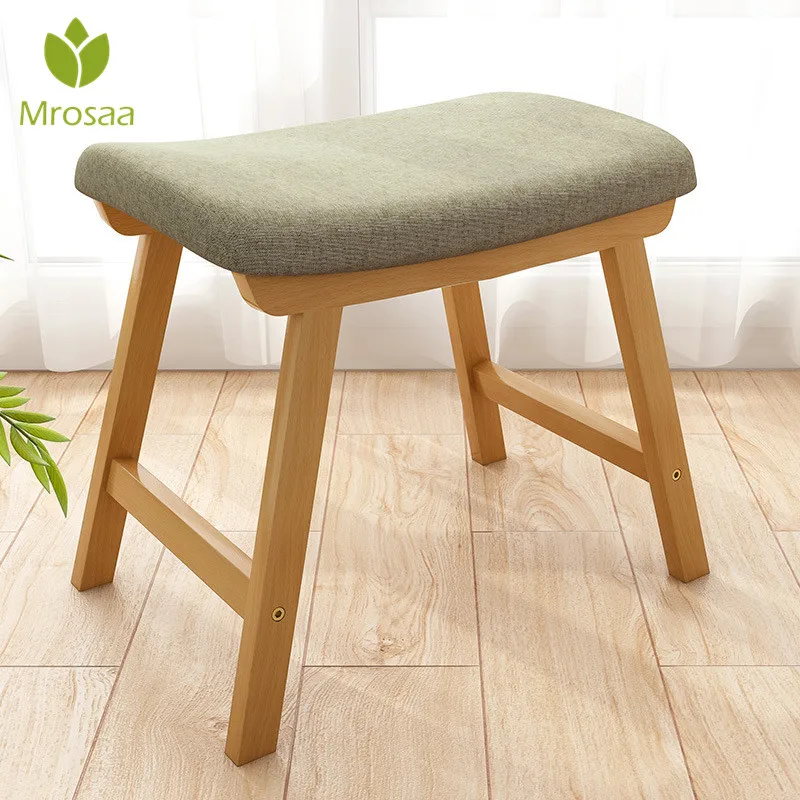 

Footrest Seat Stool With Removable Cover Ergonomic Modern Luxury Upholstered Small Bench Home Chair Solid Wood Sofa Footstool